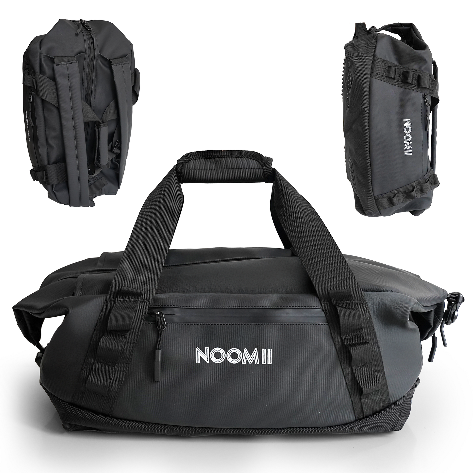 NooMii 2-in-1 black gym bag and backpack