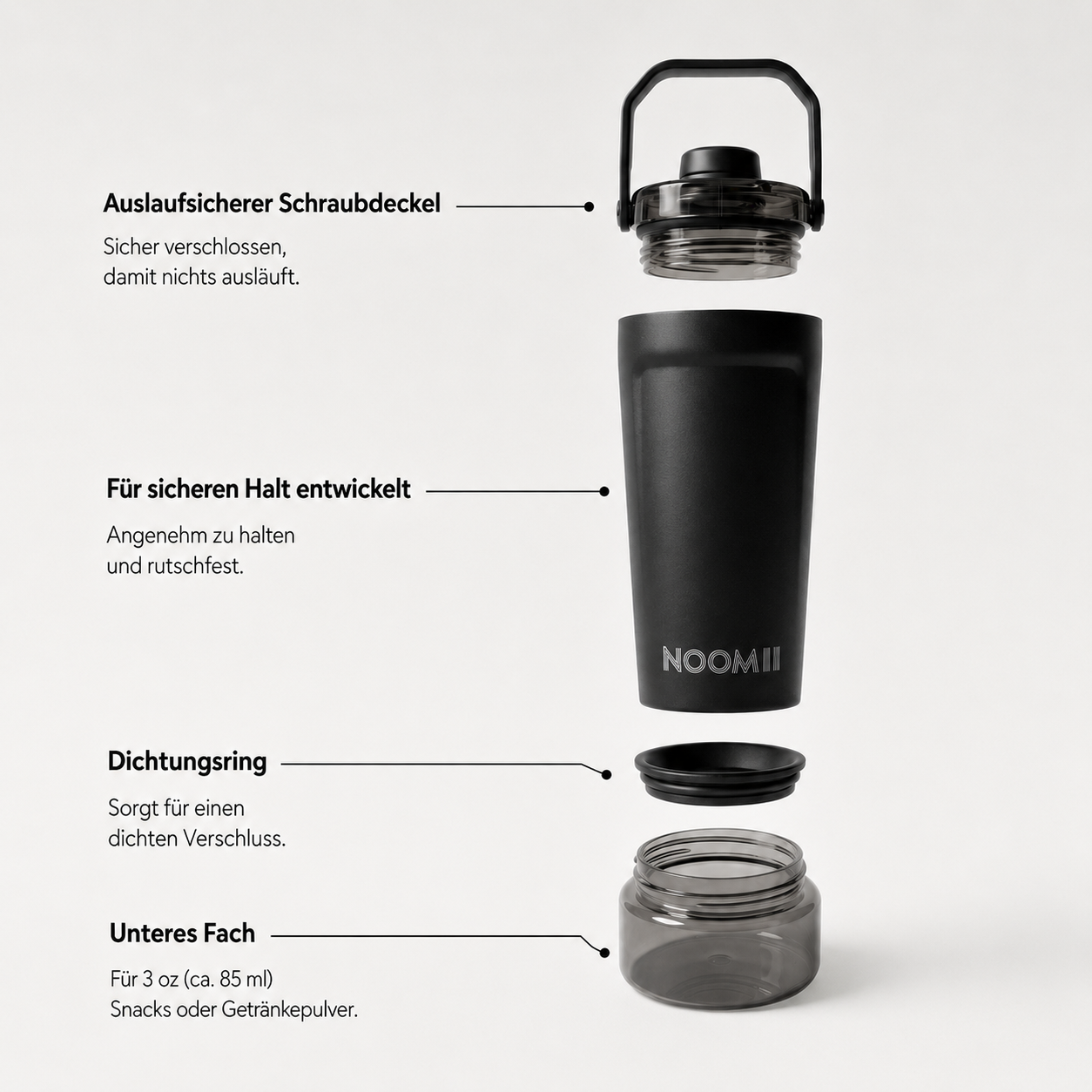 NooMii ProShake 600 secure drinking lid detail