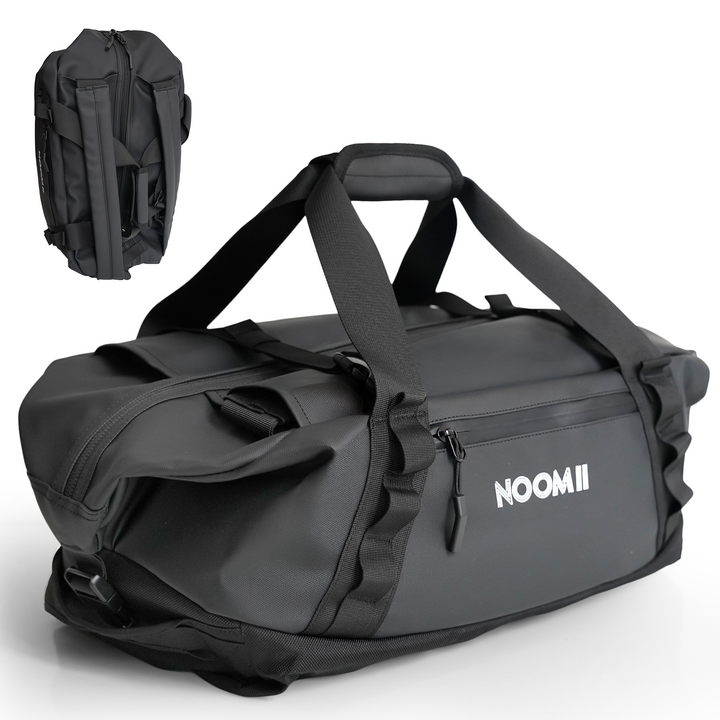 NooMii 2-in-1 gym bag worn as a backpack