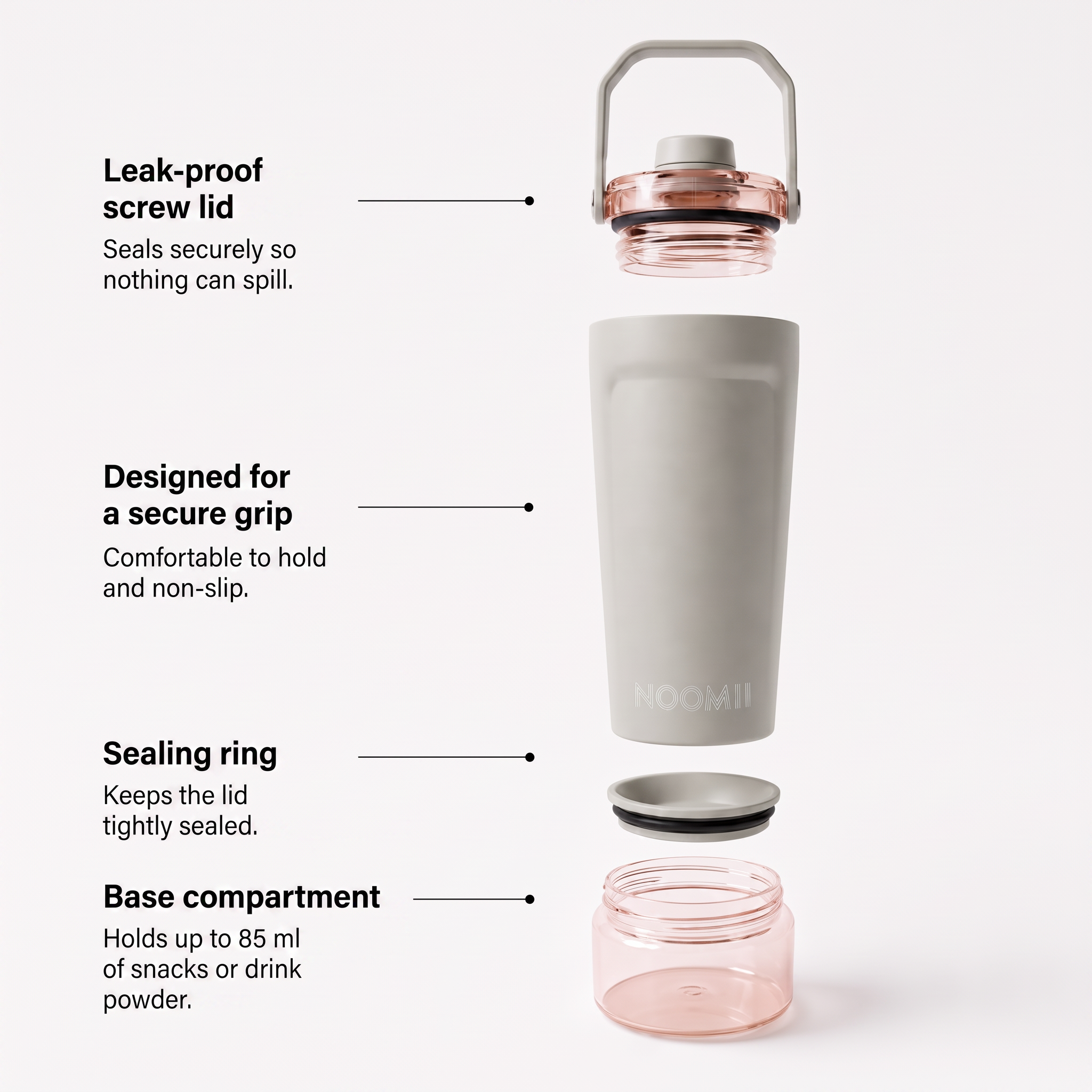 NooMii ProShake 600 with integrated powder compartment