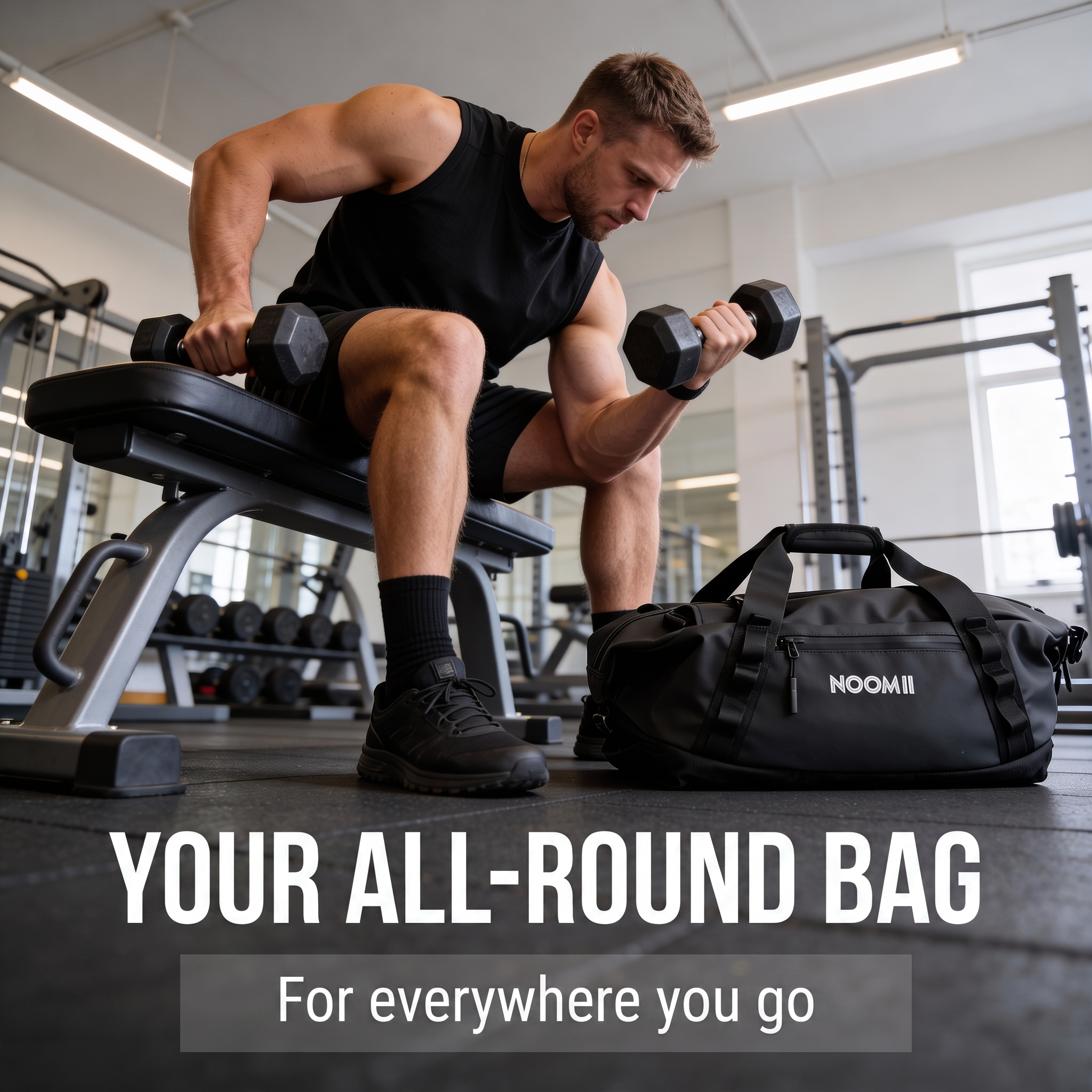 Material detail of the NooMii 2-in-1 gym and travel bag