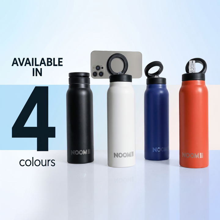 NooMii 800ml insulated stainless-steel bottle with phone holder