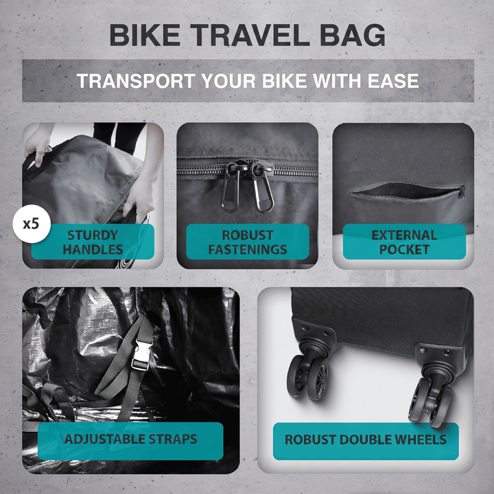 Padded interior walls of the NooMii bike travel bag
