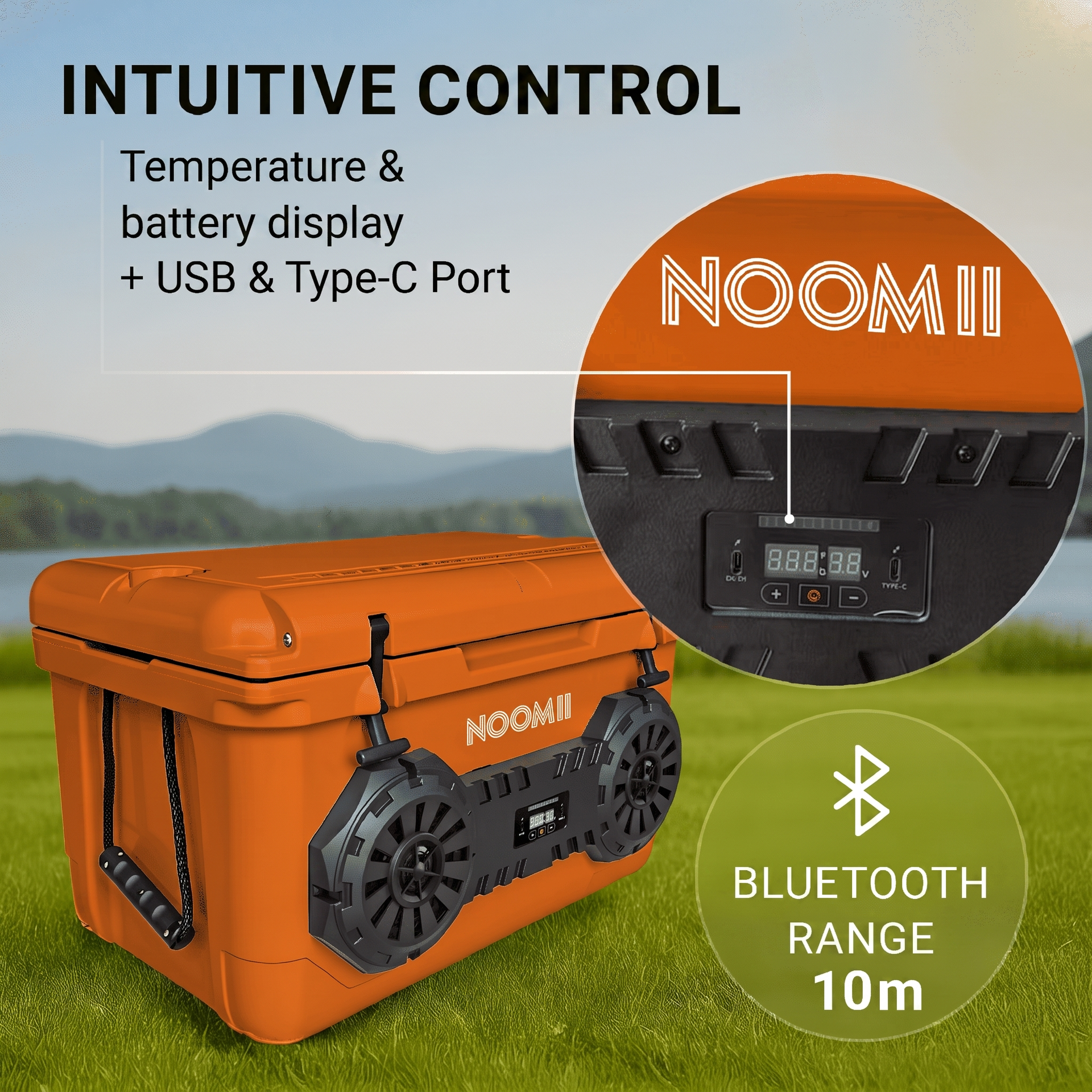 Open NooMii ArcticBeat 45 cooler showing the 45L insulated interior