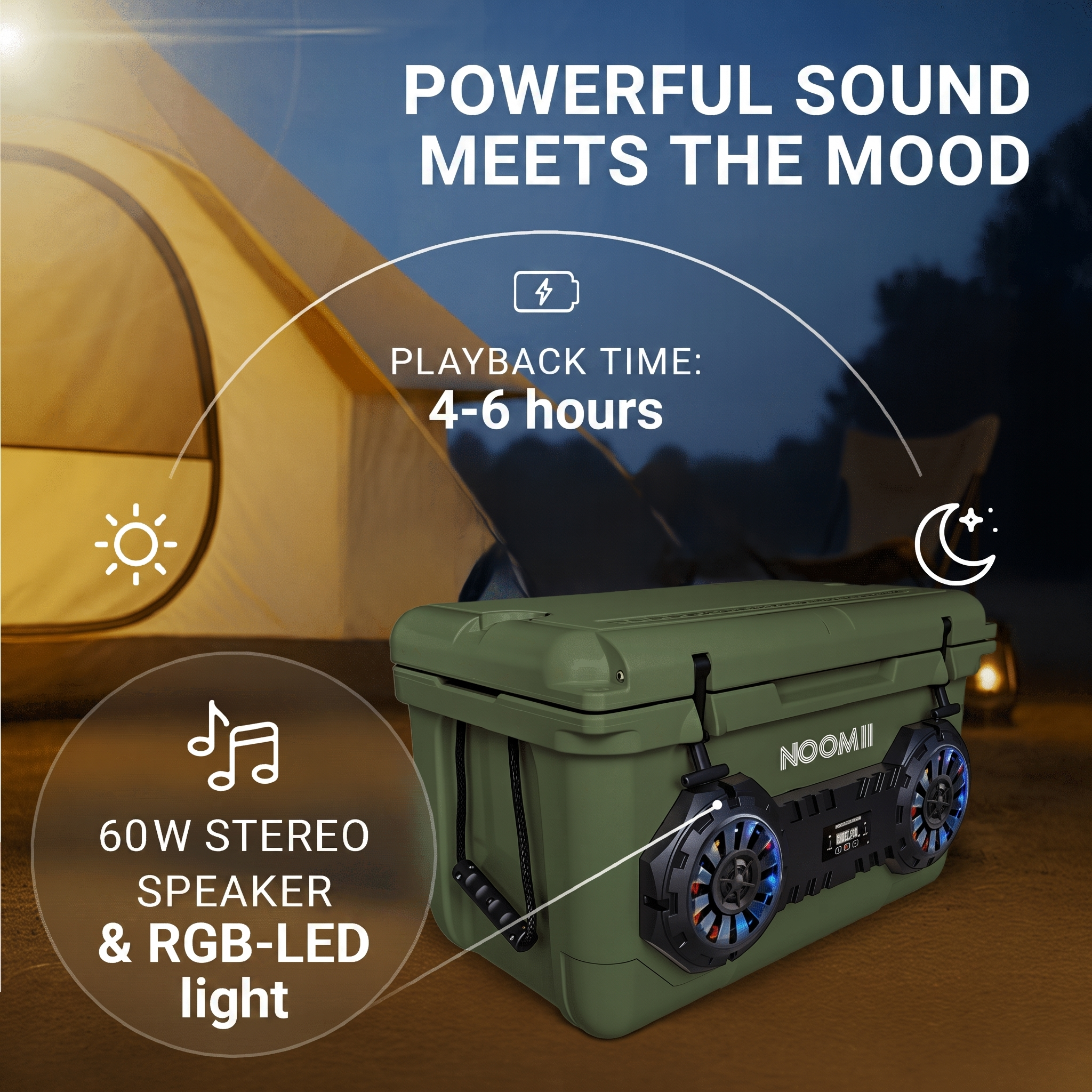 Dark Grey NooMii ArcticBeat 45 Bluetooth cooler