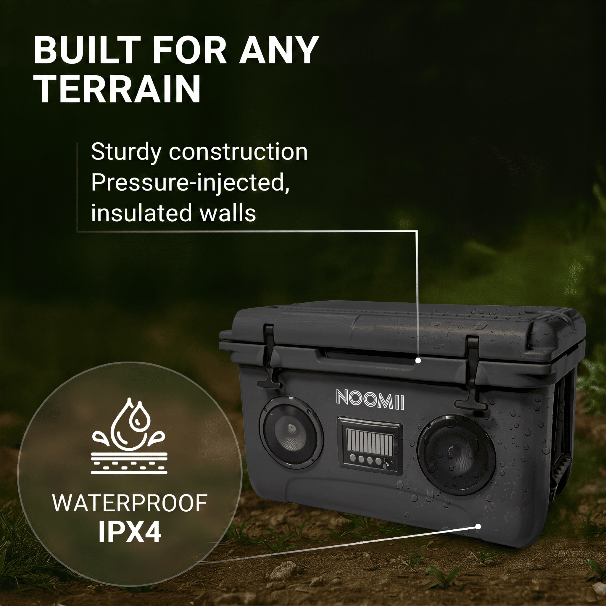 Bluetooth speaker controls on the NooMii ColdBeats 45