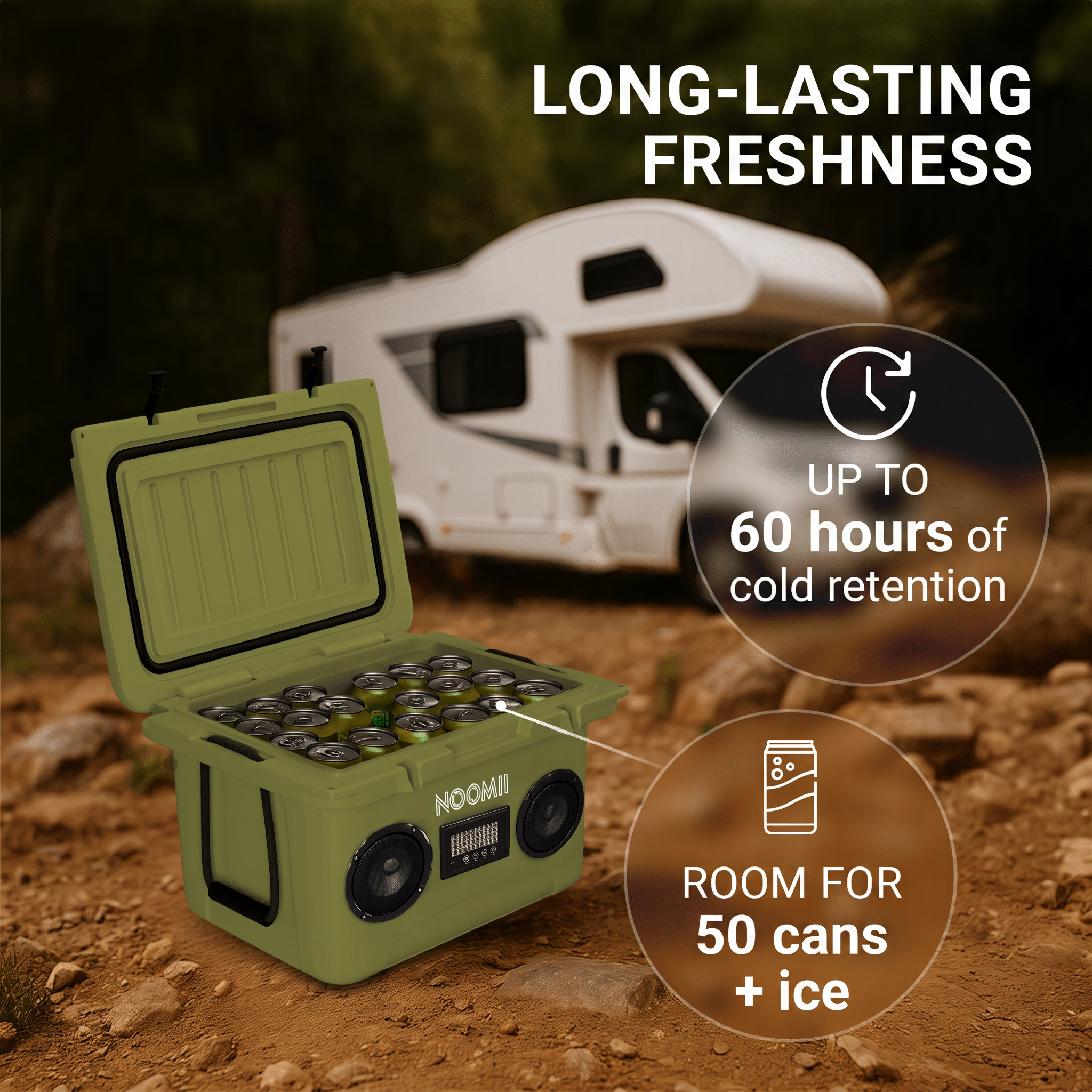NooMii ColdBeats 35 compact 35L Bluetooth cooler