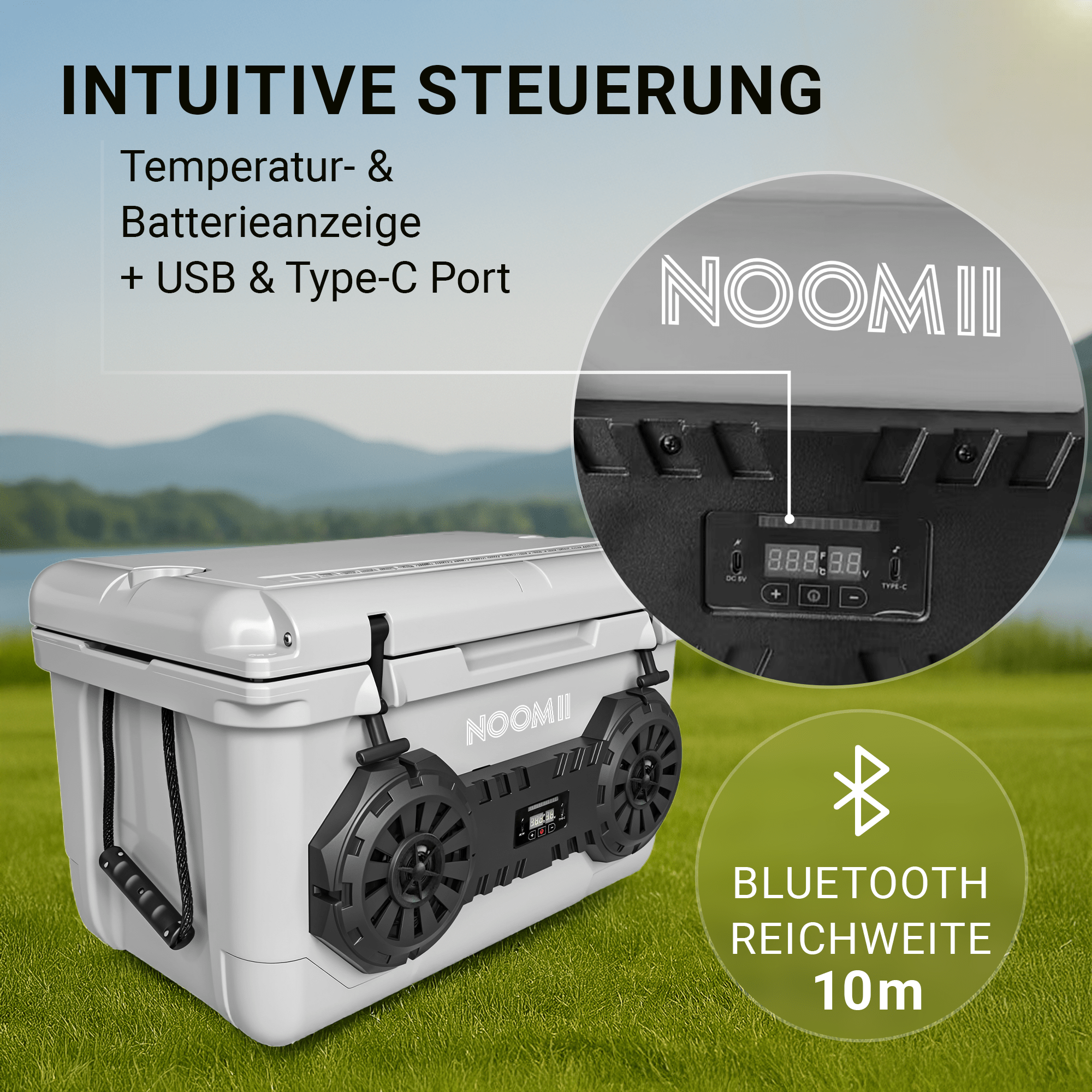Green NooMii ArcticBeat 45 cooler shown from the side