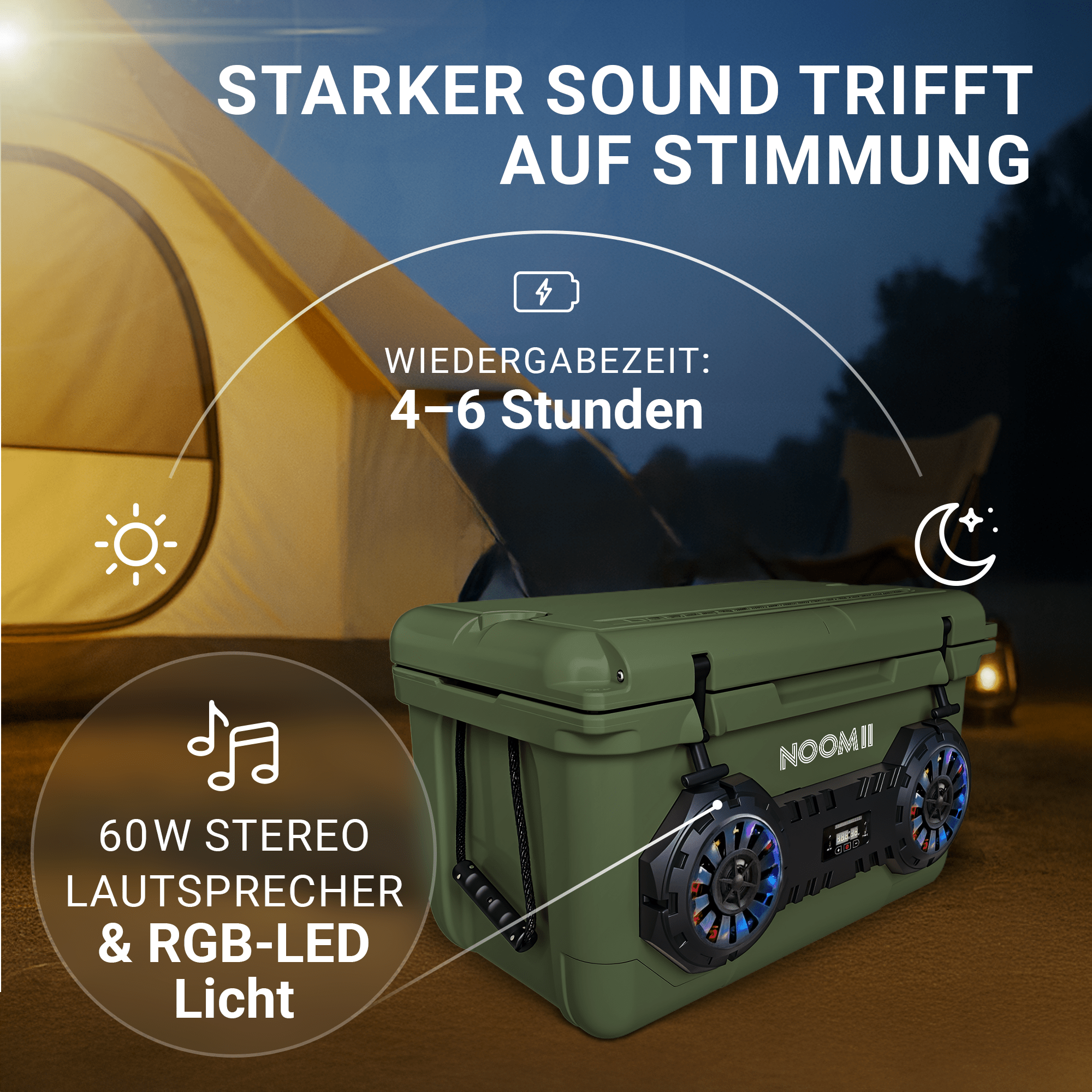Dark Grey NooMii ArcticBeat 45 Bluetooth cooler
