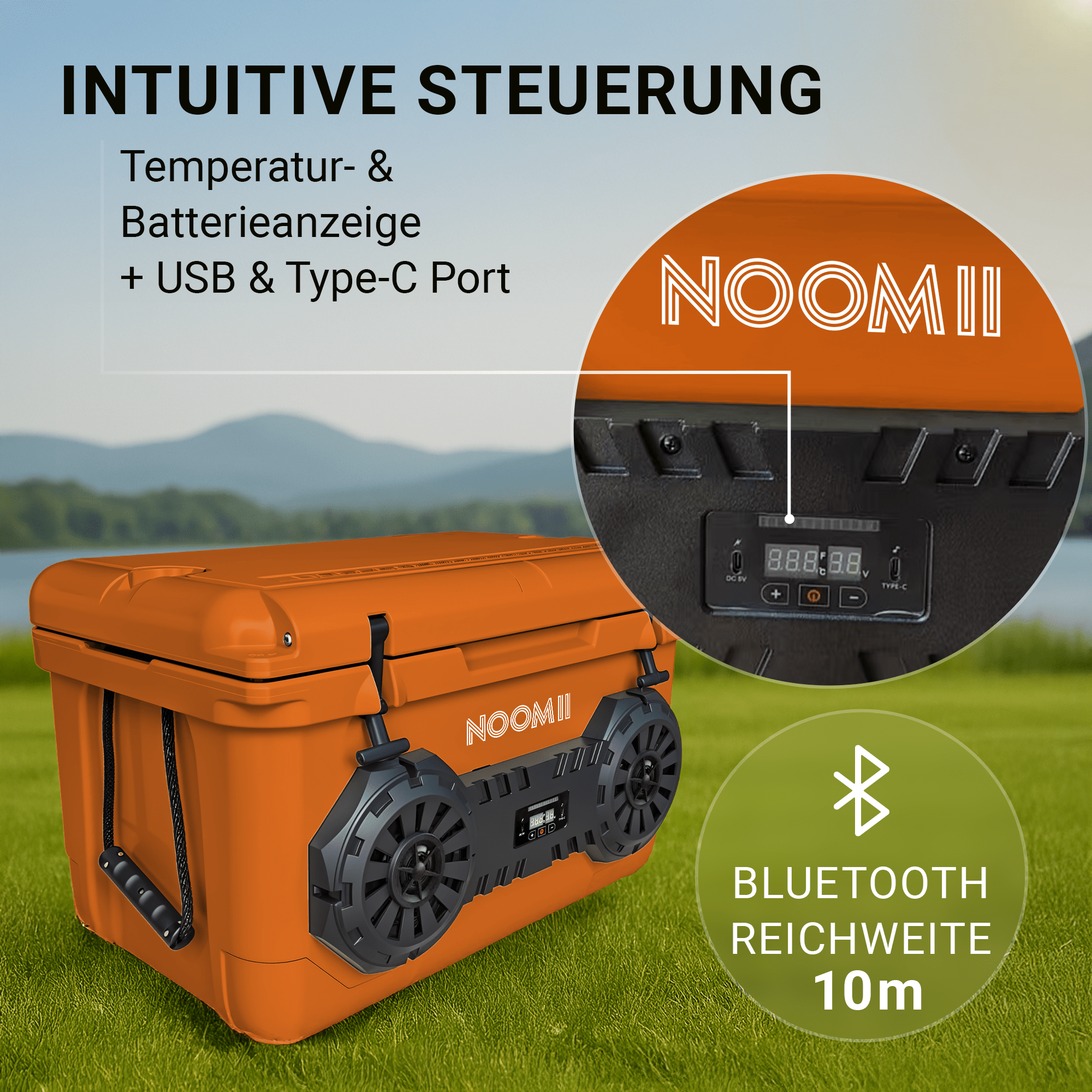 Open NooMii ArcticBeat 45 cooler showing the 45L insulated interior