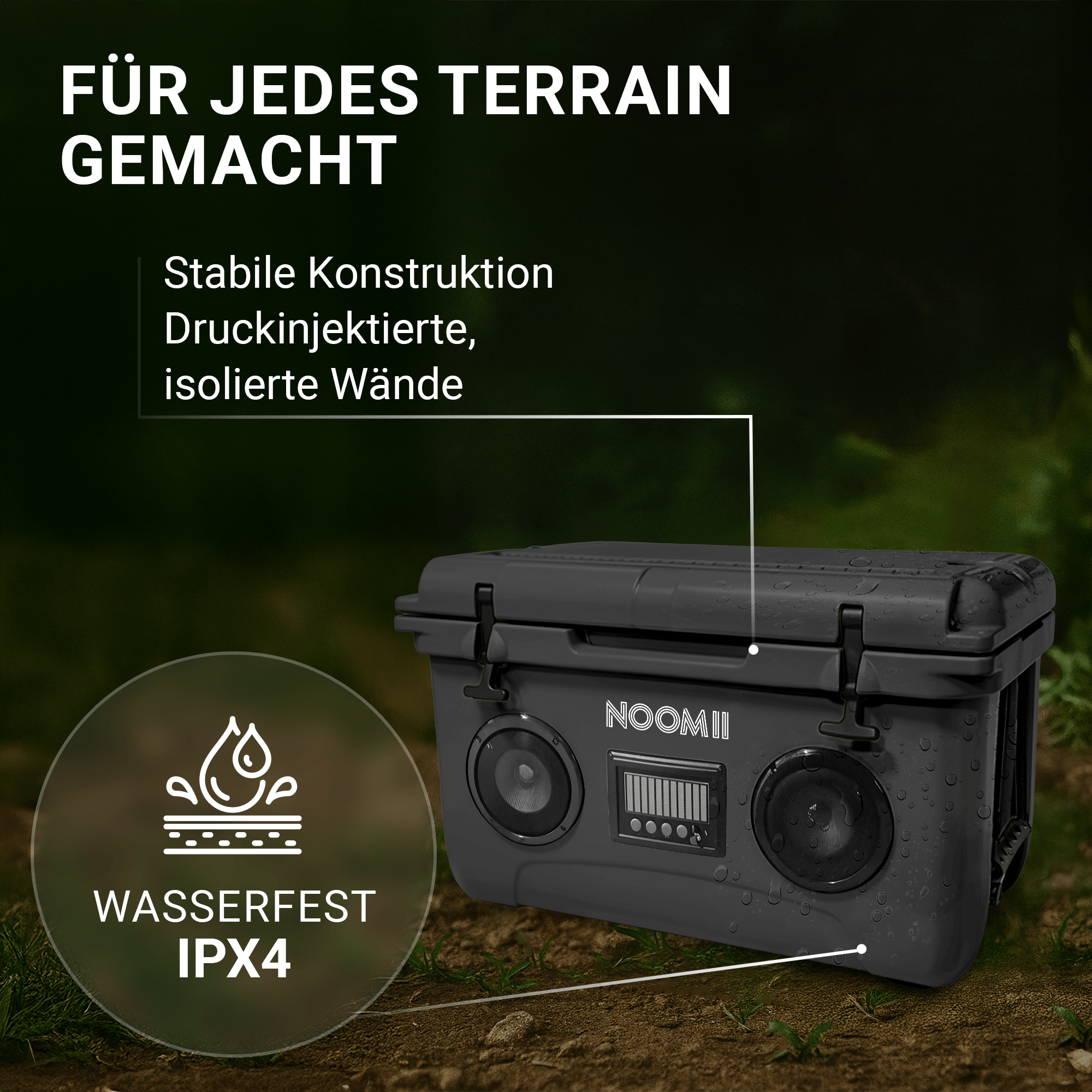 Bluetooth speaker controls on the NooMii ColdBeats 45