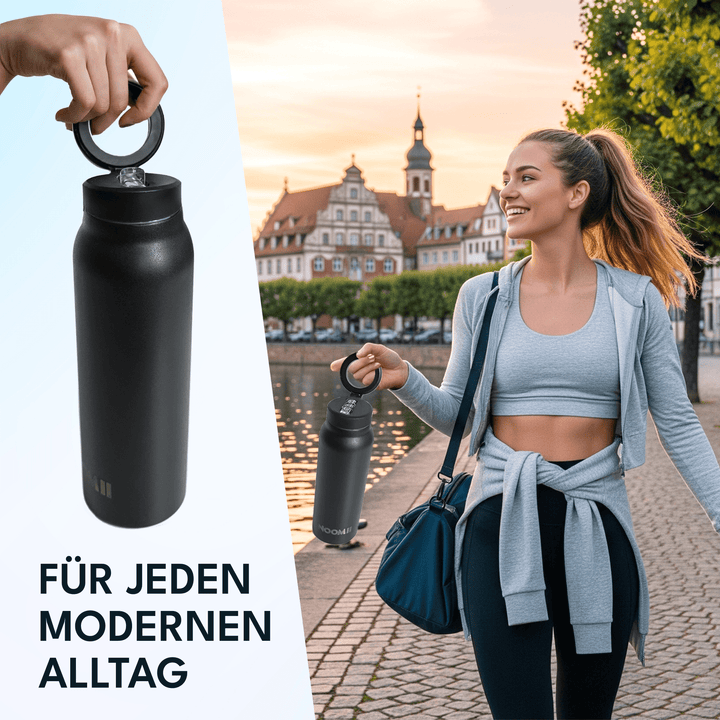 NooMii 800ml insulated bottle used at the gym