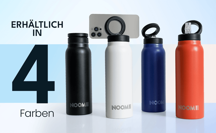 NooMii 800ml insulated stainless-steel bottle with phone holder