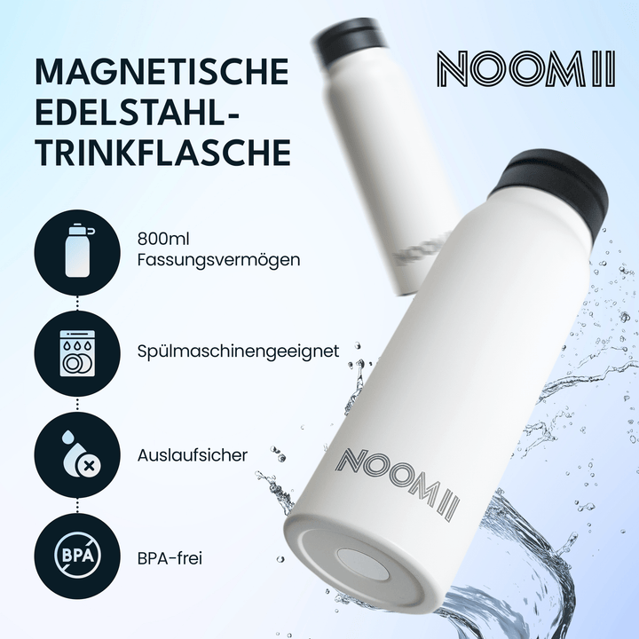 NooMii 800ml insulated bottle shown in multiple colours