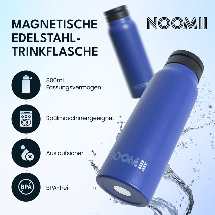 Integrated magnetic phone holder on the NooMii insulated bottle