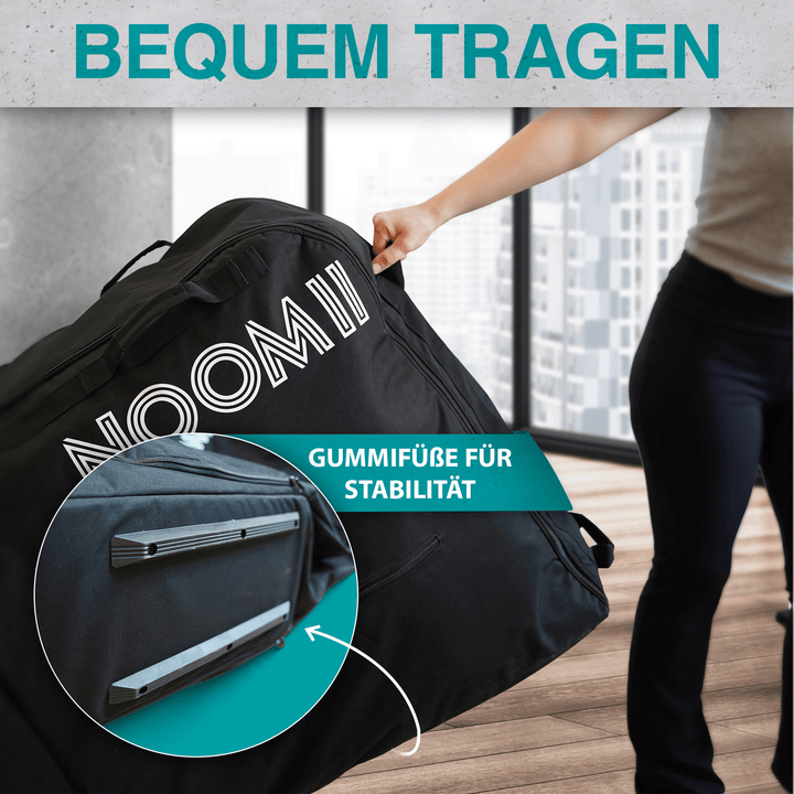 NooMii wheeled bike bag prepared for airport travel