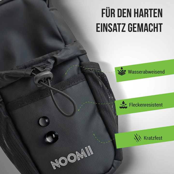 Bottle holder detail on the NooMii compact gym bag
